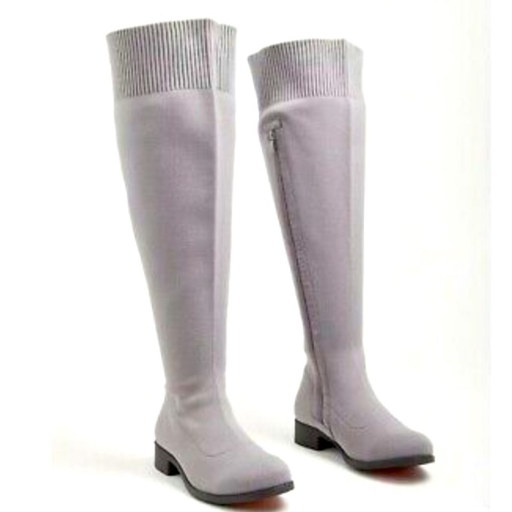 Gray stretch over-the-knee boots Sz 7.5 WW